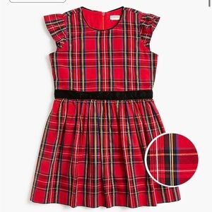 Girls' flutter-sleeve tartan dress Girls 6